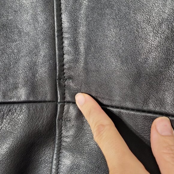 Oscar Leopold Leather Jacket Full Zip Black Lined Zip Pockets Vintage Size Small - Picture 13 of 16